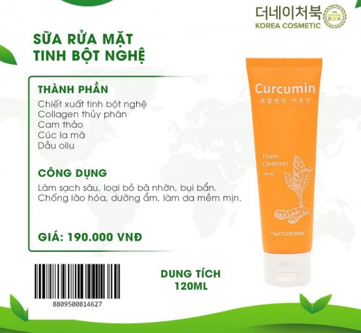 Sữa rửa mặt tinh bột nghệ Foam Cleanser Curcumin