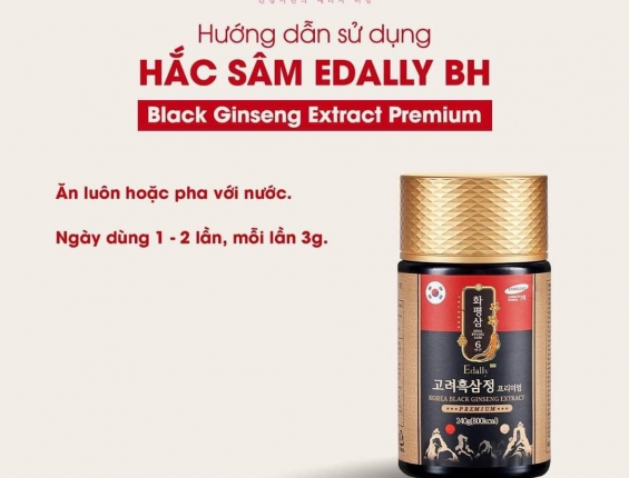 Quy trình 9 lần hấp 9 lần sấy Cao Hắc Sâm Edally Hwa Pyung Sam Korea Black Ginseng Extract Premium